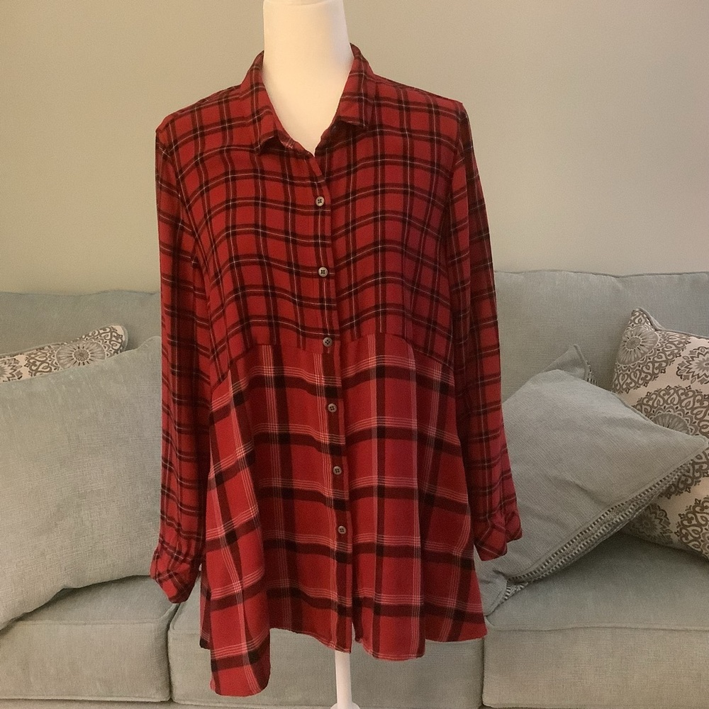 J.Jill Mixed pattern asymmetrical tunic